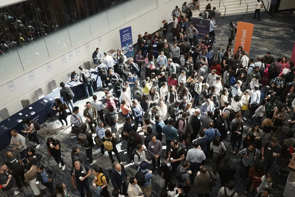 Full hall at the close of a conference